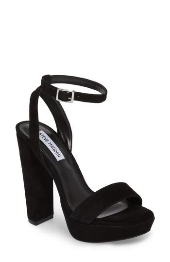 Women's Steve Madden Insomnia Platform Ankle Strap Sandal .5 M - Black