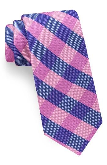 Men's Ted Baker London Derby Check Silk Tie, Size - Pink