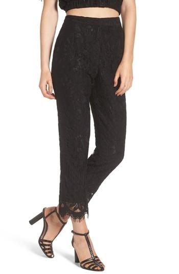 Women's Wayf Rennes High Waist Crop Lace Pants - Black