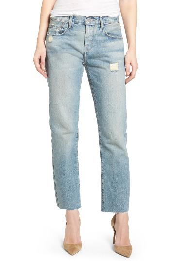 Women's Current/elliott The Crossover High Waist Straight Leg Jeans