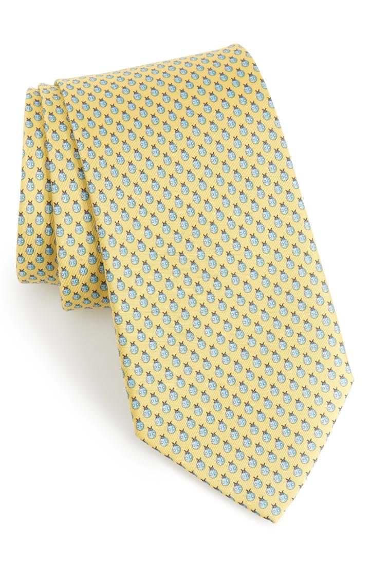 Men's Salvatore Ferragamo Flo Print Silk Tie