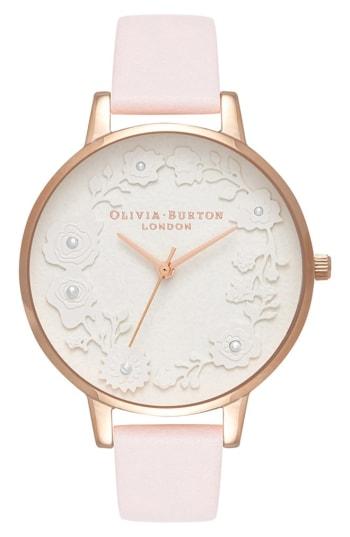 Women's Olivia Burton Artisan Dial Leather Strap Watch, 38mm
