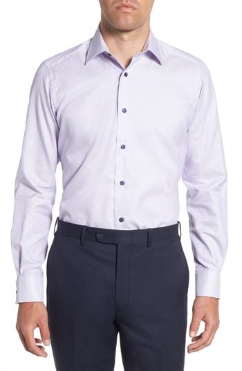 Men's David Donahue Trim Fit Dress Shirt - 32/33 - Purple