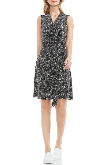 Women's Vince Camuto Modern Mosaic Wrap Dress - Black
