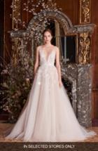 Women's Monique Lhuillier Clementine Embroidered Ballgown, Size In Store Only - Ivory