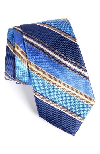 Men's Nordstrom Men's Shop Regal Stripe Silk Tie, Size - Blue