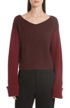 Women's Vince Colorblock Cashmere Pullover - Burgundy