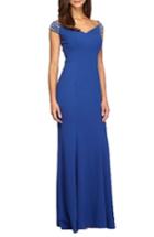 Women's Alex Evenings Embellished Stretch Gown - Blue