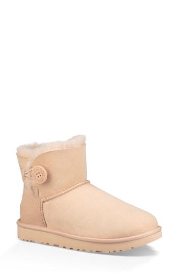 Women's Ugg 'mini Bailey Button Ii' Boot M - Beige