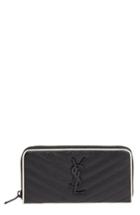 Women's Saint Laurent Monogram Quilted Leather Wallet -