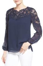 Women's Kobi Halperin Serena Lace Yoke Silk Blouse