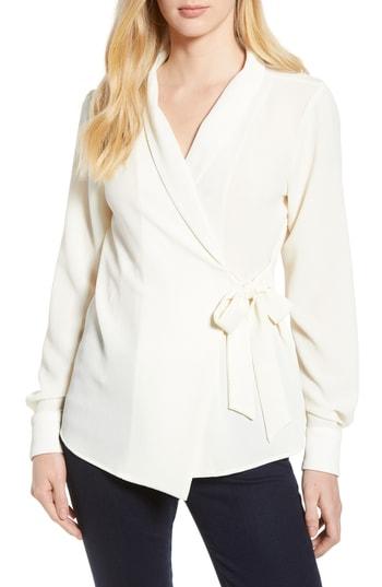 Women's Bobeau Side Tie Wrap Top - Ivory