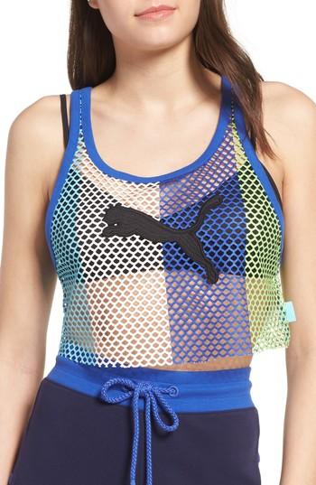 Women's Fenty Puma By Rihanna Mesh Crop Tank - Blue