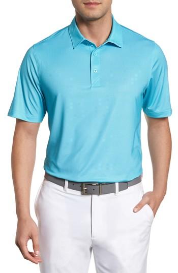 Men's Cutter & Buck Harbor Print Drytec Moisture Wicking Polo - Blue