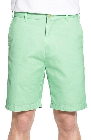 Men's Peter Millar 'winston' Washed Twill Flat Front Shorts - Green