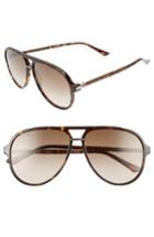 Men's Gucci Retro Web Pilot 58mm Sunglasses - Havana/ Brown