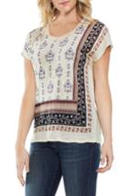 Women's Vince Camuto Wallflower Print Top, Size - Ivory