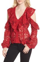 Women's Bardot Valentina Cold Shoulder Lace Blouse