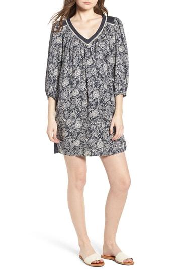 Women's Hinge Print Shift Dress, Size - Blue