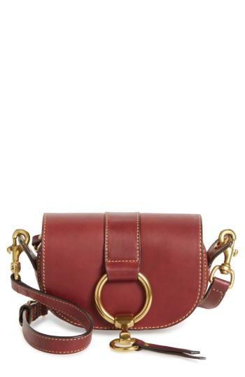 Frye Mini Ilana Harness Leather Saddle Bag - Burgundy