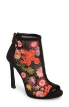 Women's Jessica Simpson Pascall Embroidered Peep Toe Bootie M - Black