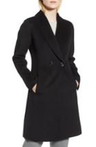Women's Tahari Caleigh Fitted Wool Blend Coat - Black