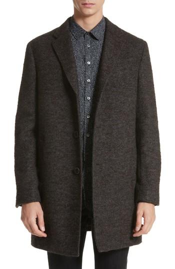 Men's John Varvatos Star Usa Walsh Wool Blend Topcoat R - Brown