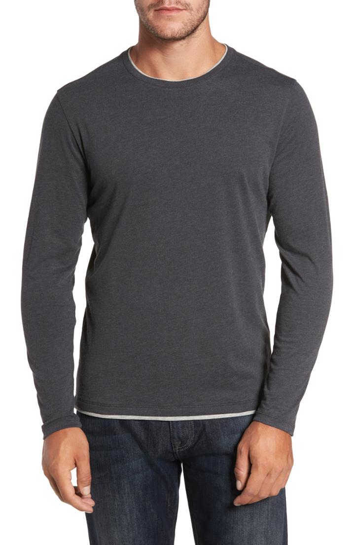 Men's Robert Barakett Halifax Long Sleeve Crewneck T-shirt - Blue