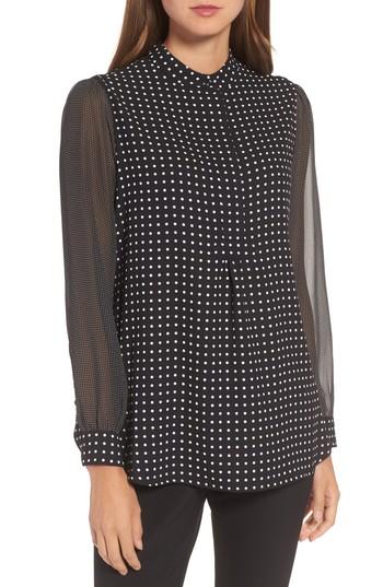 Women's Anne Klein Mixed Dot Print Blouse