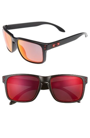 Women's Oakley Holbrook 56mm Polarized Sunglasses - Black/ Torch Iridium P