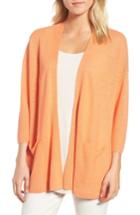 Women's Eileen Fisher Boxy Organic Linen Cardigan, Size - Orange