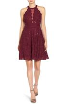 Women's Morgan & Co. Embellished High Neck Skater Dress