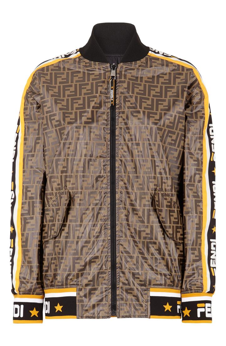 Women's Fendi X Fila Mania Logo Reversible Bomber Jacket Us / 38 It - Blue