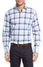 Men's Maker & Company Regular Fit Plaid Sport Shirt, Size - Blue