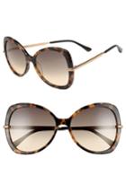 Women's Jimmy Choo Cruz 58mm Butterfly Sunglasses - Dark Havana/ Brown