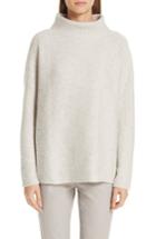 Women's Lafayette 148 New York Intersecting Stitch Cashmere & Silk Sweater - Grey