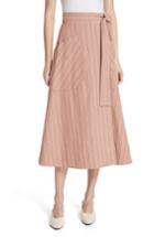 Women's Rebecca Taylor Stripe Wrap Midi Skirt - Pink