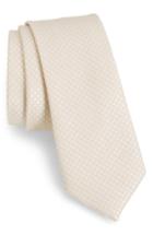 Men's The Tie Bar Spin Dot Silk & Cotton Tie, Size - Beige
