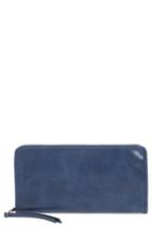 Women's Hobo Remi Calfskin Leather Zip-around Wallet - Blue