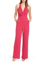 Women's Socialite Halter Jumpsuit - Red