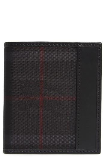 Men's Burberry 'rowan' Check Nylon Wallet - Grey