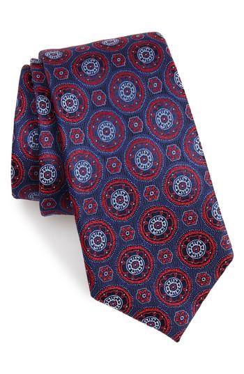 Men's Nordstrom Men's Shop Kensington Medallion Silk Tie, Size X-long - Blue