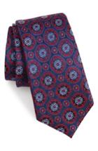 Men's Nordstrom Men's Shop Kensington Medallion Silk Tie, Size X-long - Blue