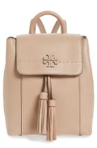 Tory Burch Mcgraw Leather Backpack - Beige
