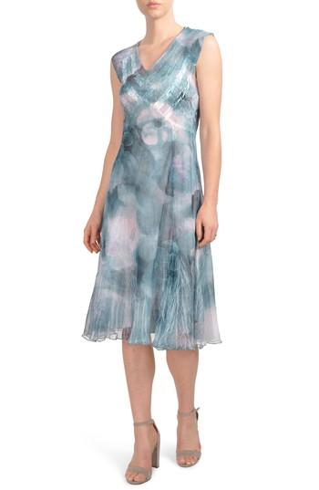 Women's Komarov Print Chiffon A-line Midi Dress - Blue