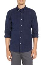 Men's Bonobos Washed Button Down Slim Fit Check Sport Shirt R - Blue