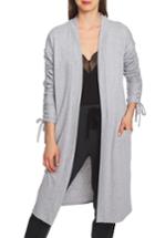 Women's 1.state Ruched Sleeve Long Cardigan - Grey