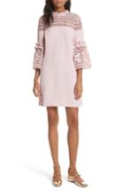 Women's Ted Baker London Lace Panel Bell Sleeve Tunic Dress - Pink