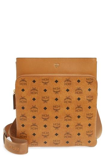 Men's Mcm Ottomar Visetos Faux Leather Crossbody Bag - Brown