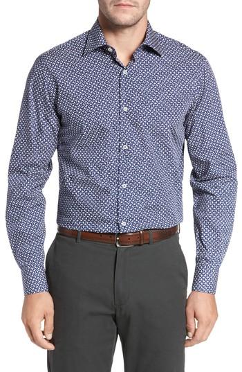 Men's Paul & Shark Regular Fit Airplane Print Sport Shirt - Blue